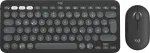 Logitech Pebble 2 Combo - Tastatur-und-Maus-Set - kabellos - Bluetooth LE - QWERTZ - Deutsch - Tonal Graphite (920-012203)