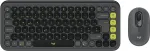 Logitech POP Icon Combo - Tastatur-und-Maus-Set - kabellos - Bluetooth LE - QWERTZ - Schweiz - Graphite, grn (920-013275)