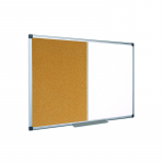 Baltoji magnetinė ir kam&scaron;tinė lenta BI-OFFICE MAYA Combo 90x60, aliuminio rėmas