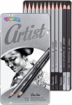 Eskizavimo pie&scaron;tukų rinkinys Colorino Artis metalinėj dėžutėj 12 vnt