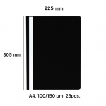 AD Class Segtuvėlis skaidriu vir&scaron;eliu 100/150 juodas, pakuotėje 25vnt.
