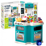 Didelė vaiki&scaron;ka virtuvėlė su 109 priedais, &scaron;viesomis, garsais ir vandens čiaupu