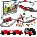 WOOPIE Electric Queue Set Locomotive Track Farm Animals 70 vnt.