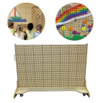 MASTERKIDZ STEM Manipulation Board &ndash; mobilus edukacinis manipuliacijų stendas su perforuota sienele