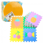 Edukacinis putų kilimėlis su vaisiais ir saldumynais