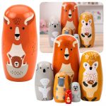 Medinė matrio&scaron;ka&ndash;dėlionė &bdquo;Mi&scaron;ko gyvūnai&ldquo;