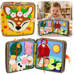 Sensorinė veltinio knygelė &bdquo;Elniukas ir gyvūnai&ldquo;