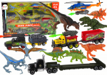 Dinozaurų rinkinys su sraigtasparniu ir automobiliais