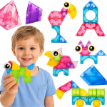 WOOPIE magnetiniai 3D blokai su akytėmis kūrybiniams gyvūnėliams, 3+