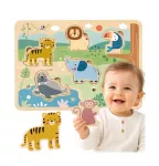 Tooky Toy medinė interaktyvi garsinė dėlionė &bdquo;Safari&ldquo;