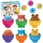 Woopie edukaciniai gyvūnėlių kiau&scaron;iniai su emocijomis ir formomis (6 vnt.)