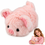 Rožinė pliu&scaron;inė kiaulytė 16 cm
