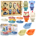 Vandens žaislų rinkinys maudynėms &ndash; atskiriami gyvūnėliai, laiveliai ir valtelės