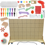 Masterkidz m dvipusė edukacinė veiklų siena su 400 priedų rinkiniu