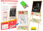Medinė edukacinė 2in1 lenta: magnetinė + kreidinė su priedais