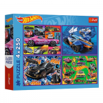 4&times;250 detalių dėlionės &bdquo;Hot Wheels lenktyniniai automobiliai