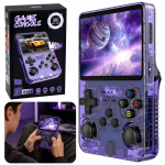 Ne&scaron;iojama retro žaidimų konsolė R36S Violetinė