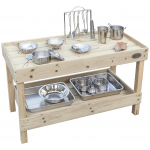 CLASSIC WORLD EDU medinis lauko virtuvės stalvir&scaron;is &ndash; mažiesiems &scaron;efams ir kūrėjams