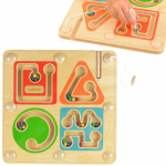 Masterkidz medinis magnetinis labirintas su magnetiniu pie&scaron;tuku