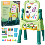 Dvipusė magnetinė edukacinė lenta su stoveliu, 48 vnt. rinkinys