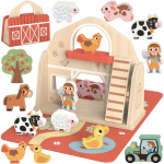 Tooky Toy &bdquo;Mano Pirmoji Ferma&ldquo; &ndash; medinis rinkinys su figūrėlėmis (11 vnt.)