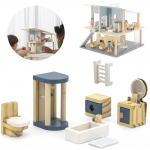 VIGA PolarB Mediniai Lėlių Namų Baldai &ndash; Vonios Kambarys