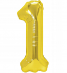 Aukso spalvos balionas skaičius 1 100cm. 1vnt.