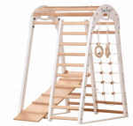 Medinė vaikų žaidimų aik&scaron;telė namams, 125x100x80 cm, 6 viename