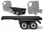 HL358 Mercedes Scania Actros juodas vilkikas su puspriekabe