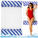 Pripučiamas vandens hamako tipo čiužinys&ndash;gultas, balta ir tamsiai mėlyna, 120 &times; 70 cm