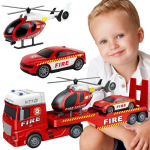 WOOPIE Vehicle Set Fire Truck Sraigtasparnis Automobilis &Scaron;viesos garsas