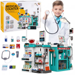 Didelis 77 dalių gydytojo rinkinys su medicininiu stalu