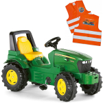 ROLLY TOYS John Deere pedalinis traktorius + at&scaron;vaitinė liemenė vaikams (dovana)