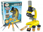 Mokslininko rinkinys &ndash; edukacinis mikroskopas 100&times; / 400&times; / 1200&times;, geltonas