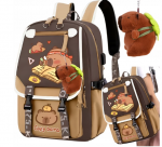 Capybara mokyklinė kuprinė su talismanu