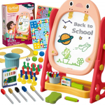 Dvipusė magnetinė pie&scaron;imo ir mokymosi lenta WOOPIE su 56 priedais