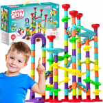 Woopie &bdquo;Ball Track&ldquo; &ndash; 142 dalių spiralinis kamuoliukų takelis su paleidimo įrenginiu