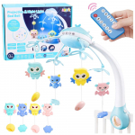 Projektorius muzikinė karuselė kūdikiui rožinė