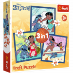 Trefl &bdquo;Laikas su Stiču&ldquo; &ndash; 3 dėlionių rinkinys vaikams