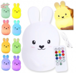 Vaiki&scaron;ka naktinė RGB lempa zuikučio formos