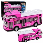 Rožinis dviauk&scaron;tis miesto autobusas vaikams