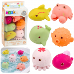 Edukaciniai maudynių žaislai &ndash; jūrų gyvūnai, 6 vnt.