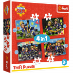 Fireman Sam &ndash; &bdquo;Adventures&ldquo; 4‑in‑1 dėlionės vaikams