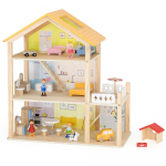 VIGA medinis lėlių namelio rinkinys su lėlėmis ir aksesuarais