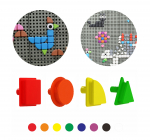 MASTERKIDZ 64 geometrinių formų kai&scaron;čių rinkinys STEM lentoms