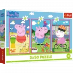 Peppa Pig Trefl 3&times;50 dalių dėlionė vaikams