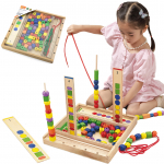 VIGA medinis edukacinis žaidimas &bdquo;Loginiai karoliukai&ldquo; &ndash; 104 dalys, Montessori metodas