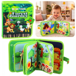 Sensorinė knygelė i&scaron; veltinio &bdquo;Laukiniai gyvūnai&ldquo;