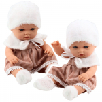 Kūdikio lėlė smėlio suknele 29 cm