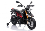 Juodas elektrinis motociklas Aprilia vaikams